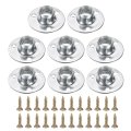 8pcs M10 T-nuts Zinc Plated Steel Brad Hole Tee Nut With Screws 3-hole Round Base Weld Nuts 8 2mm Height Through Flange Insert 