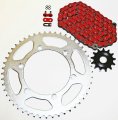 Red O Ring Chain And Sprocket 14 51 114l Fits 2001-2006 Yamaha Wr250f 250 F