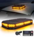 Amber Led Rooftop Strobe Beacon Lights Magnetic Emergency Warning Light Bar For Construction Tow Trucks Snow Plow 38 Flash 