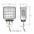 Partsam 2pcs Dual Revolution Amber Red Blue Square Double Face 38 Diode Marker Turn Signal And Auxiliary Led Pedestal Light