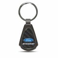 Ipick Image Compatible With Ford Edge Real Black Carbon Fiber Gunmetal Metal Teardrop Key Chain