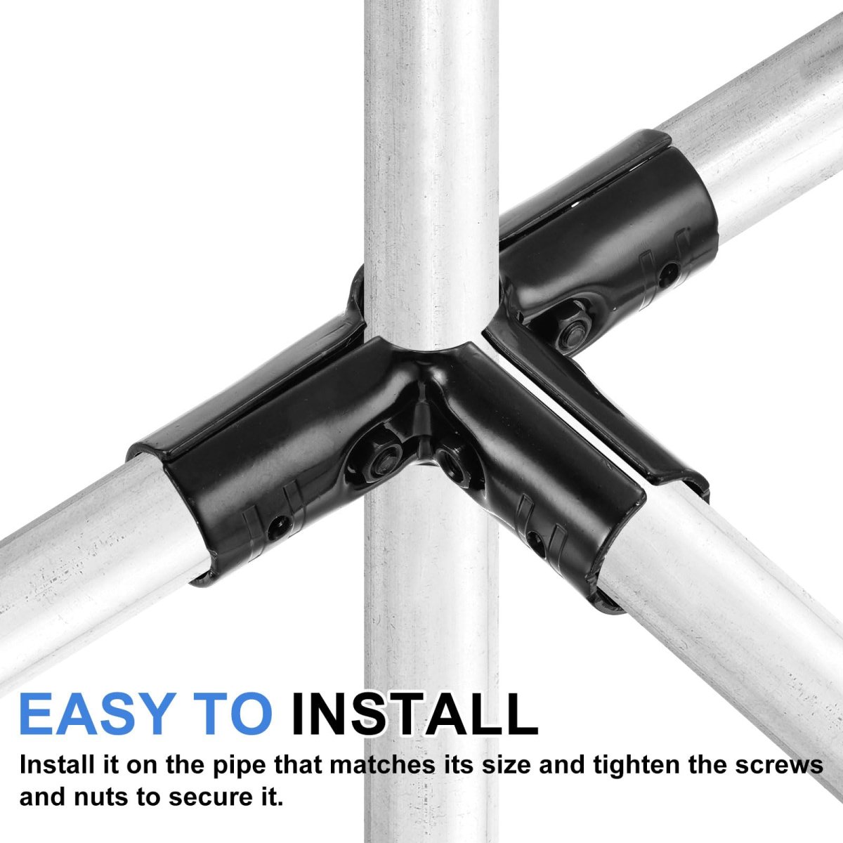 4 Sets End Rail Clamps 1 8 Inch Pipe Fitting Chain Link Fence Clamp Fit For 1 1 28mm Od With Screw And Nuts Silver Total Size