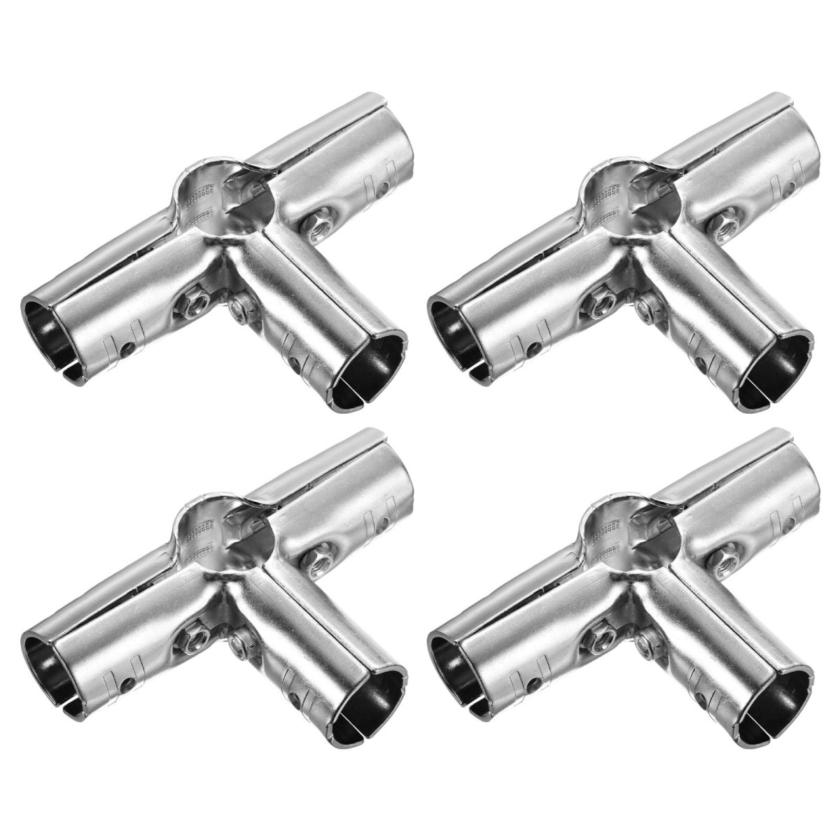 4 Sets End Rail Clamps 1 8 Inch Pipe Fitting Chain Link Fence Clamp Fit For 1 1 28mm Od With Screw And Nuts Silver Total Size