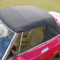 Kuafu Convertible Soft Top Compatible With 1971-1994 Alfa Romeo Spider Black Sailcloth Vinyl Clear Plastic Window