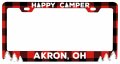 Akron Ohio Car Metal License Plate Frame Plaid Design Heavy Gauge With Graphics Fits Standard 12x6 In Us And Canada Plates 