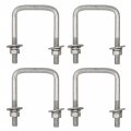Ecotric 4pcs Boat Trailer U-bolt Galvanized Square 1 2 X3 16 X4 5 16 Steel