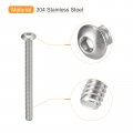 Uxcell 4-40x1-1 4 Button Head Socket Cap Screws 20pcs 304 Stainless Steel Fasteners Hex Bolts Full Thread Drive