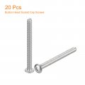 Uxcell 4-40x1-1 4 Button Head Socket Cap Screws 20pcs 304 Stainless Steel Fasteners Hex Bolts Full Thread Drive