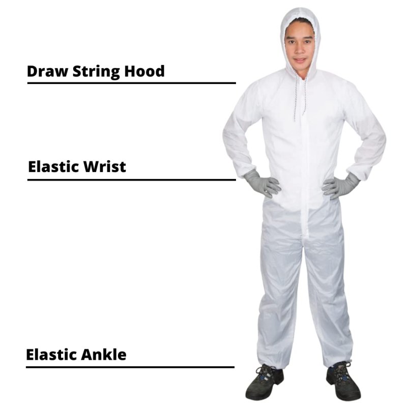 Colad White Nylon Plain Reusable Paint Coverall Spray Suit 6xlarge