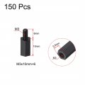 Uxcell M3x10mm 6mm Male-female Hex Nylon Pcb Motherboard Spacer Standoff For Fpv Drone Quadcopter Computer Circuit Board Black