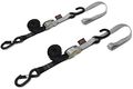 Powertye 23624-s Black Silver 1 X 6ft Cam Buckle Soft-tye S Hook Secure Latch Tie-downs With Integrated Soft Hooks 