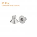 Uxcell 1 4-20x3 8 Flat Countersunk Head Socket Cap Screws 25pcs 304 Stainless Steel Hex Full Thread Bolts