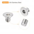 Uxcell 1 4-20x3 8 Flat Countersunk Head Socket Cap Screws 25pcs 304 Stainless Steel Hex Full Thread Bolts