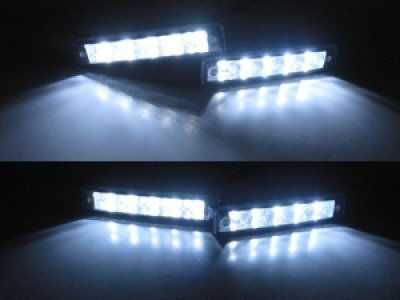 Universal Pure White Led Daytime Running Light Lamp Set 5 Smd Per Side 7 In X 1 6 2 Vehicle Driving Kit For All Cars