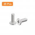 Uxcell M3-0 5 X 10mm 20pcs Flat Round Head Screws 304 Stainless Steel Phillips Drive Machine Hardware Fastener For Furniture