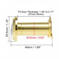 Uxcell Door View Solid Brass 220-degree Viewer Peephole With Cover For 1-1 2 To 2-1 4 Inch Thick Doors Polished Gold Finish