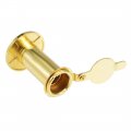 Uxcell Door View Solid Brass 220-degree Viewer Peephole With Cover For 1-1 2 To 2-1 4 Inch Thick Doors Polished Gold Finish