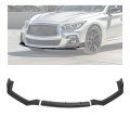 Hecasa Front Bumper Lip Spoiler For 2018-2023 Infiniti Q50 Sport Models Pp Plastic 3pc Style Under Chin Splitter Valance 