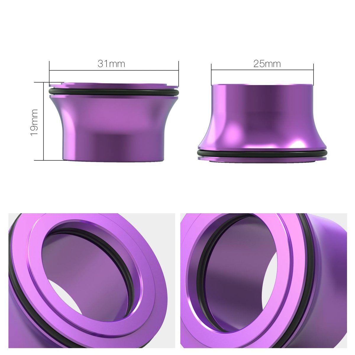 Nicecnc Purple Front Wheel Hub Spacer Bushing Collars O-ring For Surron Light Bee X S L1e Segway X160 X260 Cnc Aluminum