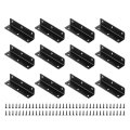 20pcs L-shaped Brackets Corner Brace 0 98 X0 X3 94 Shelf Bracket Right Angle For Wood Shelves Furniture 25x25x100mm Black 