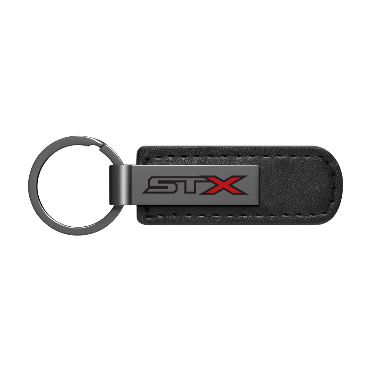 Ford F-150 Stx 4x4 Black Pu Leather Strap Metal Bar Key Chain Official Licensed