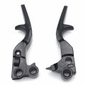 Httmt- Black Skull Shorty Brake Clutch Levers Compatible With 96-03 Xl 96-12 Softail 96-07 Touring P N Mt241-021sts-gbk