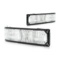 Front Turn Signal Lights Driver And Passenger Side Pair For Gmc C2500 C3500 1990 To 2000 Clear Lens With Single Sealed Beam 