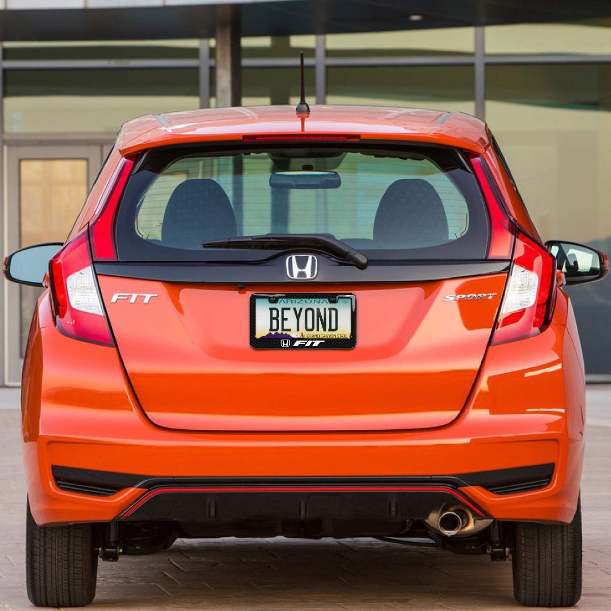Honda Fit Black Real 3k Carbon Fiber Finish Abs Plastic License Plate Frame