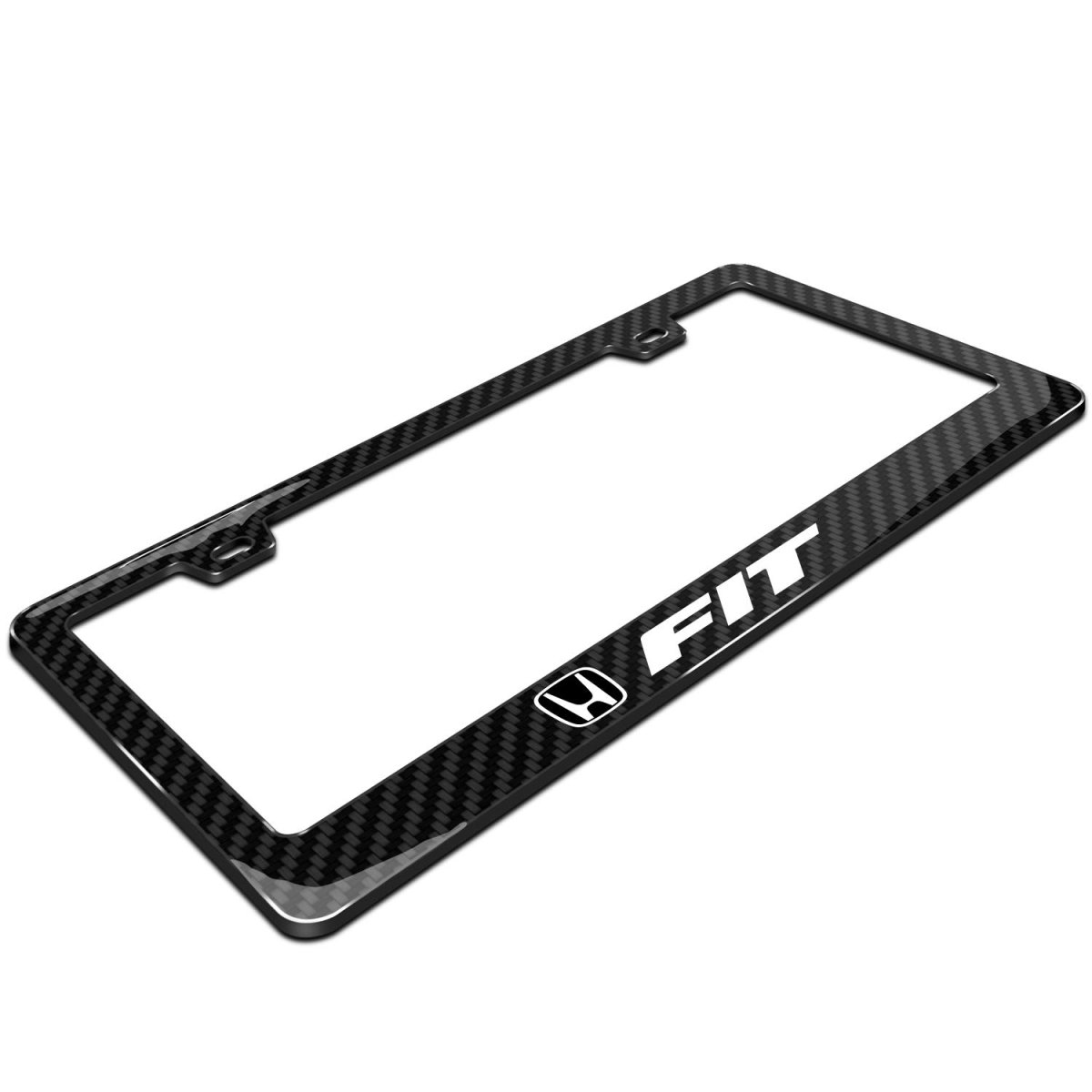 Honda Fit Black Real 3k Carbon Fiber Finish Abs Plastic License Plate Frame