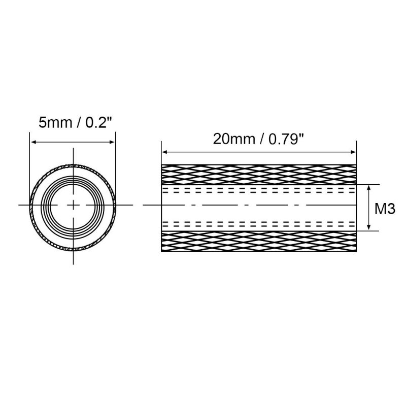 M3x20mm Aluminum Standoff With Mesh Texture Column Spacer For Rc Airplane Fpv Quadcopter Cnc Green 6pcs