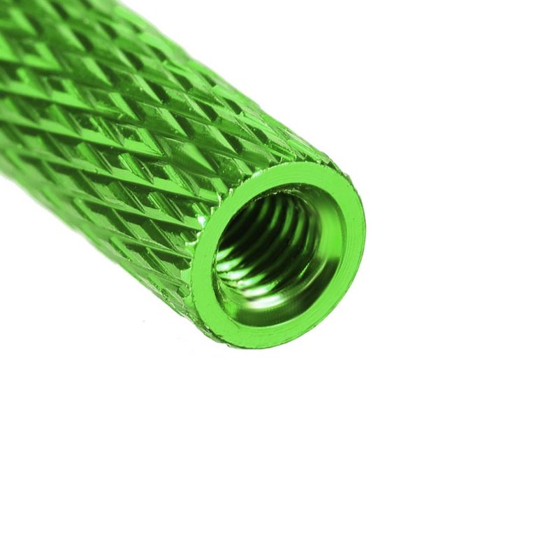 M3x20mm Aluminum Standoff With Mesh Texture Column Spacer For Rc Airplane Fpv Quadcopter Cnc Green 6pcs