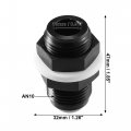 X Autohaux 2pcs Car Male An10 10an To Flare Hose Reducer Fuel Line Fitting Adapter Oil Cooler Bulkhead Aluminum Alloy Black