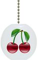 Shiny Cherries Cherry Fruit Kitchen Solid Ceramic Fan Pull 