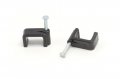 The Cimple Co Dual Twin Or Siamese Coaxial Cable Clips Cat6 Electrical Wire 1 2 In Nail Clip And Fastener Black 50 Pieces Per 