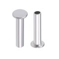100 Pcs 4mm X 18mm Aluminum Flat Head Semi-tubular Rivets Silver Tone 