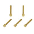 5pcs Brass Knurled Thumb Screws M4x25mm 8x6mm Head Flat Stripe Bolt Knob Fasteners Solid Diamond Knobs For Electronic 