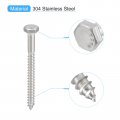 Uxcell Hex Head Lag Screws Bolts 25pcs 1 4 X 3 304 Stainless Steel Partial Thread Wood