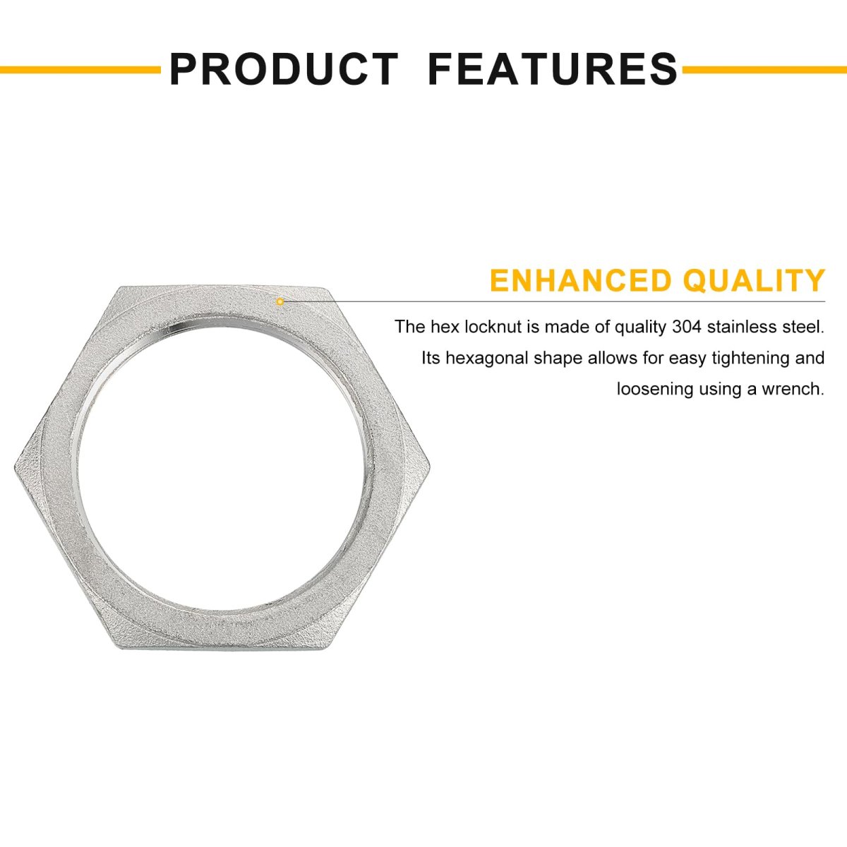 3pcs Cast Pipe Fitting Hex Locknut 304 Stainless Steel Lock Nut Pt 1-1 2 Female Thread For Plumbing Fixed Water Broom And