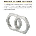 3pcs Cast Pipe Fitting Hex Locknut 304 Stainless Steel Lock Nut Pt 1-1 2 Female Thread For Plumbing Fixed Water Broom And