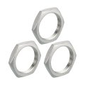 3pcs Cast Pipe Fitting Hex Locknut 304 Stainless Steel Lock Nut Pt 1-1 2 Female Thread For Plumbing Fixed Water Broom And 