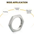3pcs Cast Pipe Fitting Hex Locknut 304 Stainless Steel Lock Nut Pt 1-1 2 Female Thread For Plumbing Fixed Water Broom And