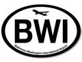Oval Bwi Baltimore Washington Airport Code Sticker Jet Fly Air Hub Pilot Md 