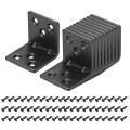 20 Set L Corner Bracket Brace Metal Joint Right Angle Brackets Fastener With Screws For Wood Shelves Black 1 58 X1 