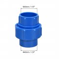 Uxcell 40mm X Pvc Pipe Fitting Union Solvent Socket Quick Connector Blue