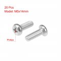 Uxcell M5x14mm Machine Screws Pan Phillips Cross Head Screw 304 Stainless Steel Fasteners Bolts 20pcs