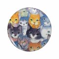 1080 Graphics Adorable Cats Illustration Pattern For Adoption Happy Cat Day Key Chain Double Sided Stainless Steel Keychain 