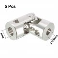 Uxcell 5pcs 3 175mm To 4mm Inner Dia Rotatable Universal Steering Shaft U Joint Coupler L23xd9
