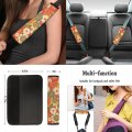 Fuibeng Groovy Flower Car Seat Cover For Women 12 Pcsi Beauty Hippie Floral Boho Coaster 15inch Auto Steering Wheel Wrap