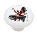 Hot Rod Devil Woman Decorative High Gloss Ceramic Drawer Knob 