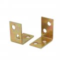 Uxcell 25mmx25mmx16mm Iron Square End Corner Brace Joint Angle Brackets Brass Tone 20pcs